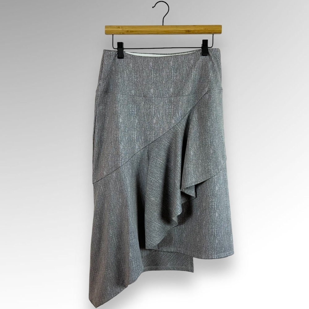 Athena Marie Black and Gray Asymmetrical Ruffle Skirt Size L